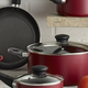 WearEver Nonstick Dishwasher Safe Cookware Set, 10-Piece, Red | $28 | Amazon